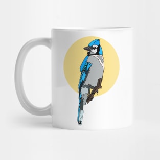 Bluejay Clipart on Yellow Mug